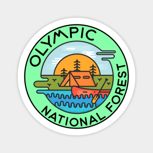 Olympic National Forest Washington Camping Canoe Sticker